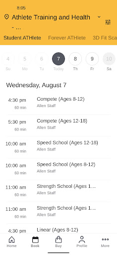 Screenshot of Athlete Training and Health