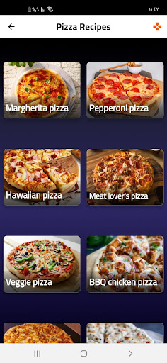 Android application Pizza recipes screenshort