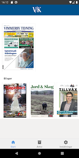 Android application E-tidning V/K screenshort