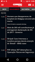 screenshot of Correio da Manhã