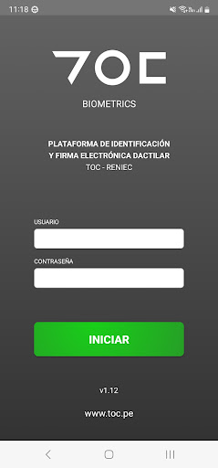 Android application TOC Dactilar screenshort