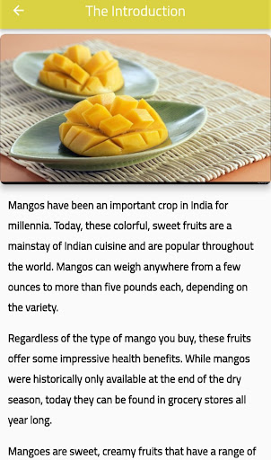 Android application Mango benefits screenshort