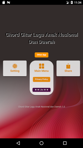 Android application Kunci Gitar Lagu Nasional screenshort