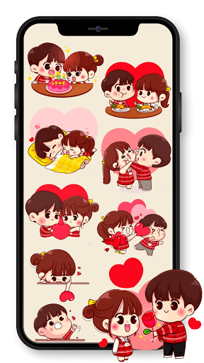 Android application Love Stickers Romantic Couple screenshort
