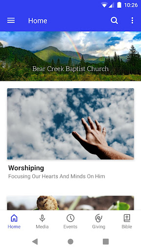 Android application Bear Creek Baptist Church screenshort