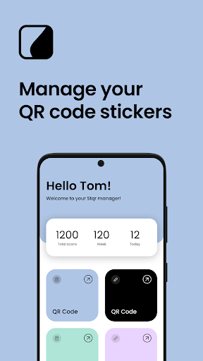 Android application stiqr - Smart QR Code Stickers screenshort