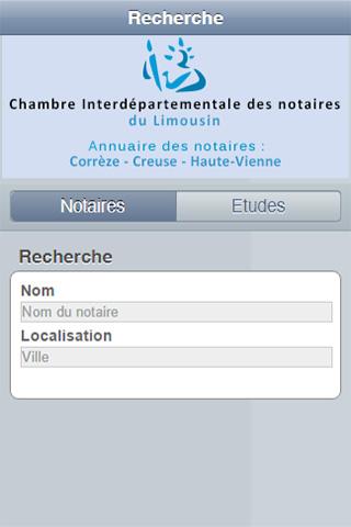 Android application Annuaire notaire Limousin screenshort