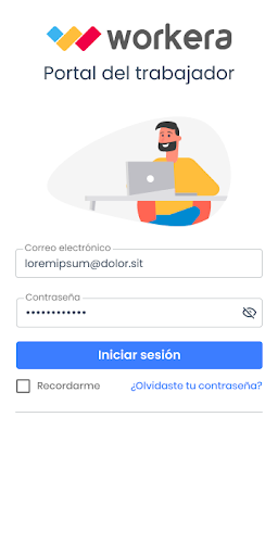 Android application Workera portal trabajador screenshort