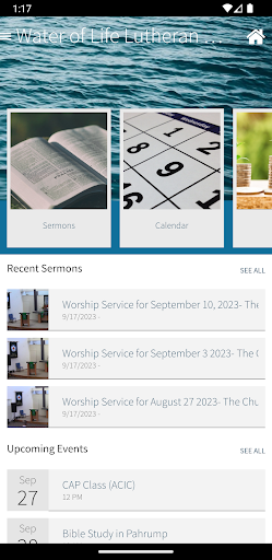 Android application Water of Life Lutheran Church screenshort