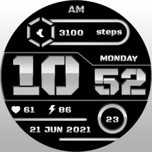 MJ069 White Digital Watch Face logo