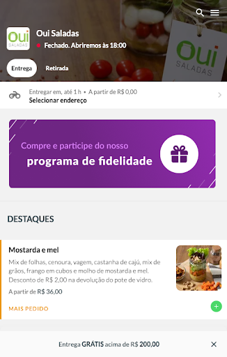 Android application Oui Saladas screenshort