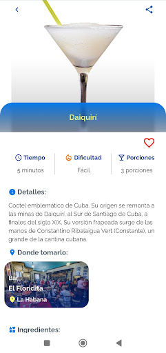 Android application Coctel Habana screenshort
