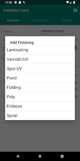 Printing Cost Calculator Pro Screen 2