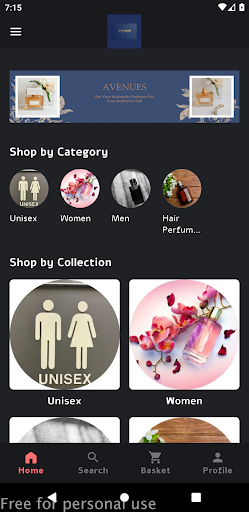 Android application PERFUME AVENUES screenshort