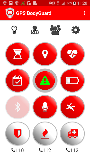 Android application SOS emergency 'GPS BodyGuard' screenshort