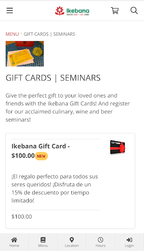 Ikebana Sushi Online Ordering Screen 3