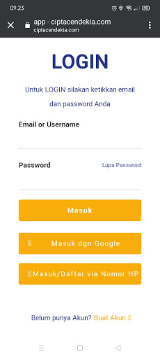 Android application ciptacendekia screenshort