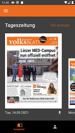 Android application Volksblatt screenshort