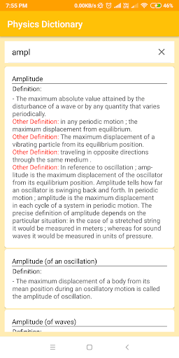 Physics Dictionary Screen 3
