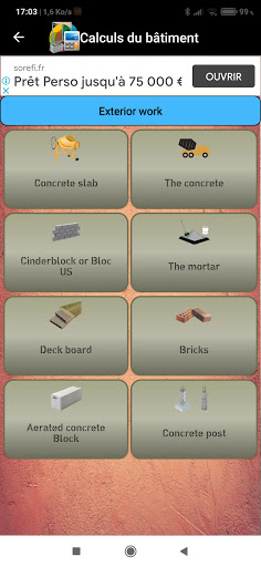 Building calculations Screen 3