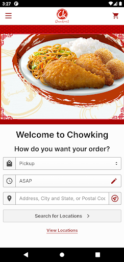 Android application Chowking screenshort