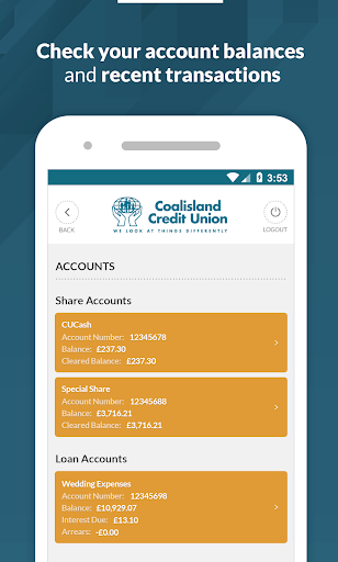Coalisland Credit Union Screen 2