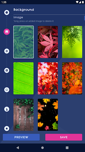 Android application Forest Leaves Clock Wallpaper screenshort