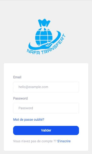 Android application Nafatransfert screenshort