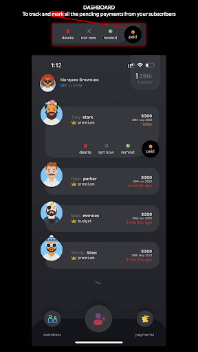 TrainerBook - fee due tracking Screen 2