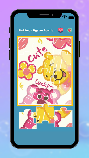 Screenshot of Cute Pink Bear Jigsaw Puzzle
