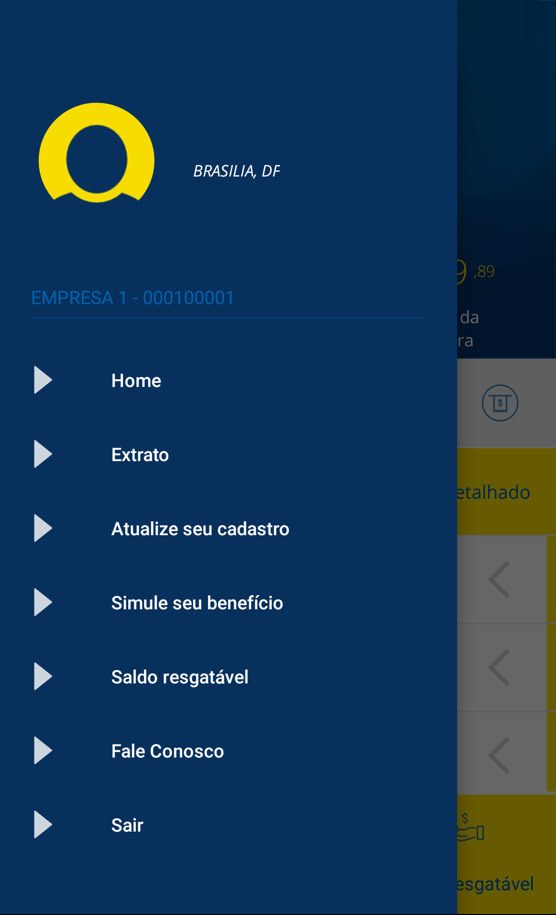 Android application BB Previdência screenshort