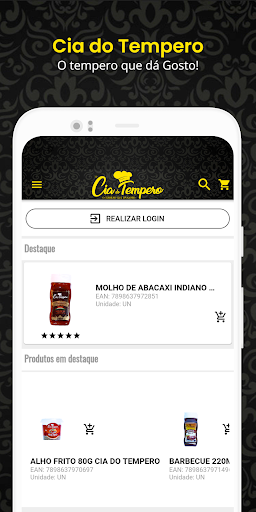 Android application Cia do Tempero screenshort