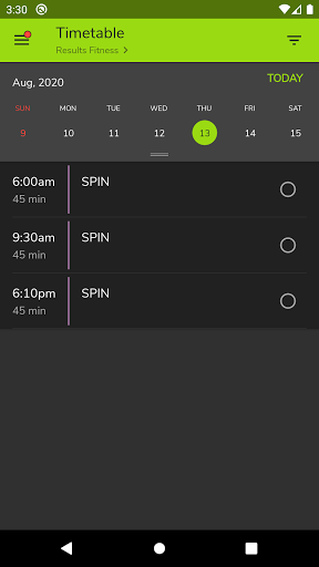 Android application Results Fitness for Women screenshort