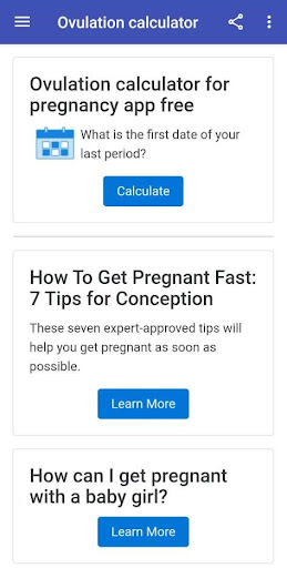 Ovulation calculator calendar Screen 2