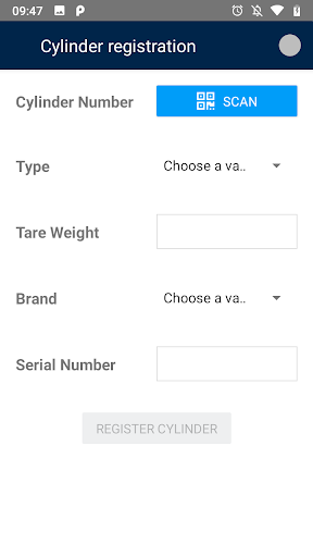 PayGo Cylinder Registration Ap Screen 2