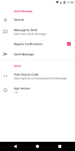 Android application Quick Message screenshort