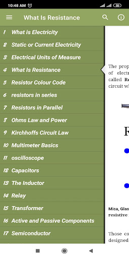 Android application Elec Basics screenshort