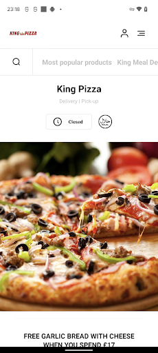 Android application King Pizza Widnes screenshort
