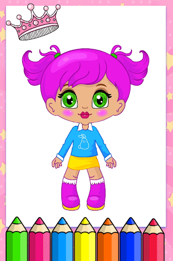 Cute Doll Coloring Book Screen 2