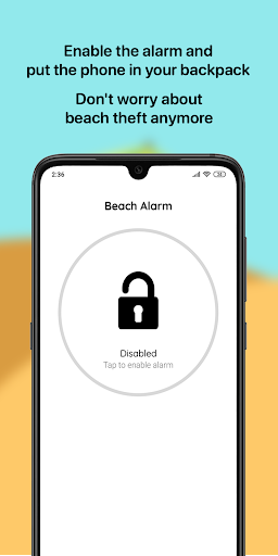 Android application Beach Alarm screenshort