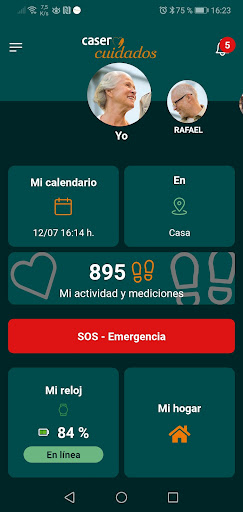 Android application Caser Cuidados screenshort