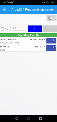 Team Counting - Inventory stoc Screen 2