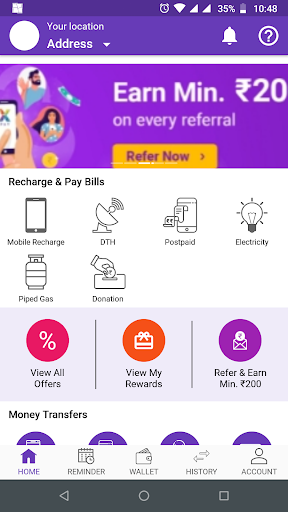Android application X Pay - Bill pay and utility screenshort