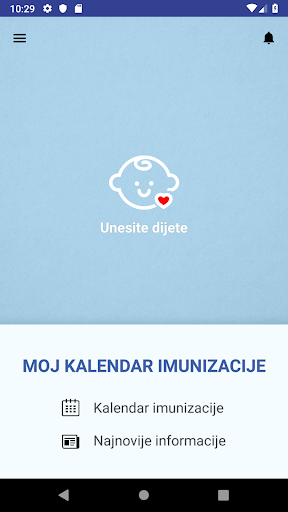 Android application Moj Kalendar Imunizacije screenshort