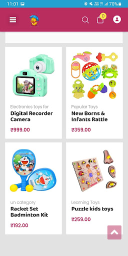 Toy store app Screen 3