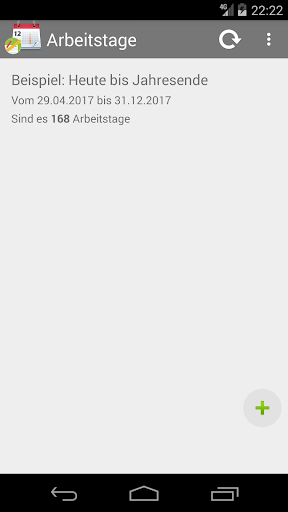 Android application Arbeitstage Pro screenshort