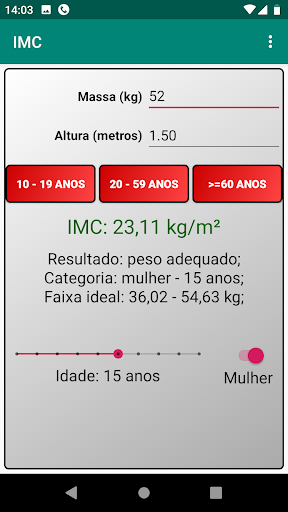 IMC - Índice de Massa Corporal Screen 2