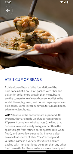 Blue Zones Challenge Screen 2