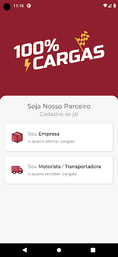 Android application 100% Cargas screenshort