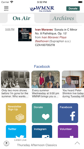 Android application WMNR Fine Arts Radio App screenshort